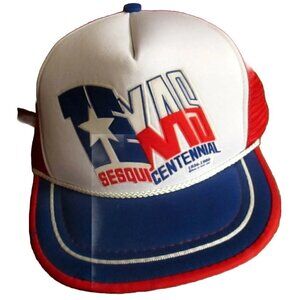 TEXAS SESQUICENTENNIAL TRUCKER HAT 150 YEARS 1836-1986 MESH SNAPBACK NOS